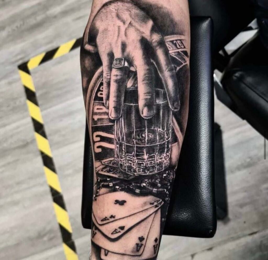 Gambling piece black and grey realism2