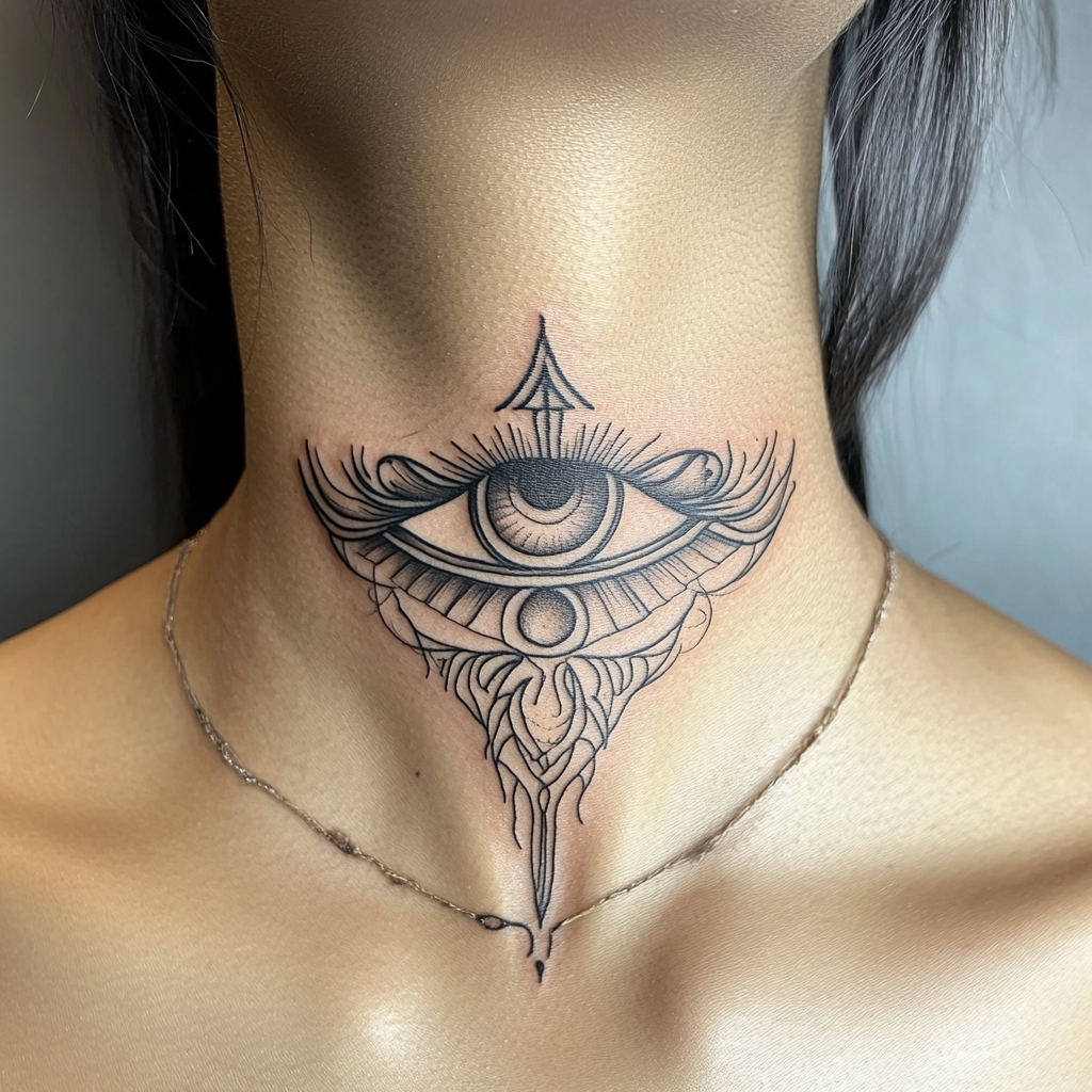 Front Neck & Throat Tattoos
